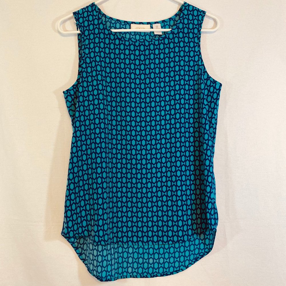 Chicos Sleeveless Top with Geometric Print
